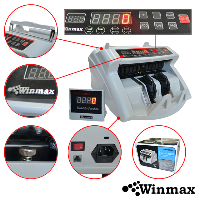 เครื่องนับธนบัตรพร้อมตรวจธนบัตรปลอม Winmax-O105