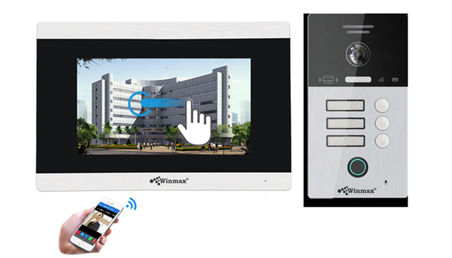 ชุดวีดีโอดอร์โฟนพร้อมสแกนลายนิ้วมือ จอทัชสกรีน 7 นิ้ว รองรับสมาร์ทโฟน APP Tuya Smart รุ่น Winmax IC3F-905