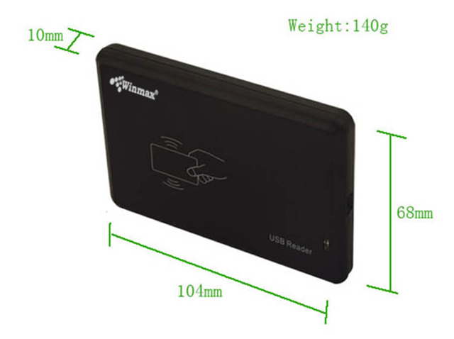 เครื่องอ่านบัตร RFID Proximity card reader 125KHz อ่านเลข 10 หลักหน้า Winmax-PCR0004
