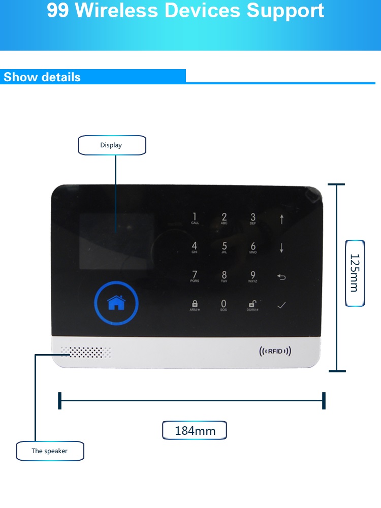 Smart Home Alarm WIFI+GSM พร้อมจอ LCD Winmax-PST-WG103T